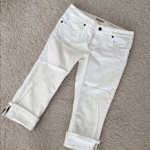 Burberry White Skinny Leg Capri Jeans